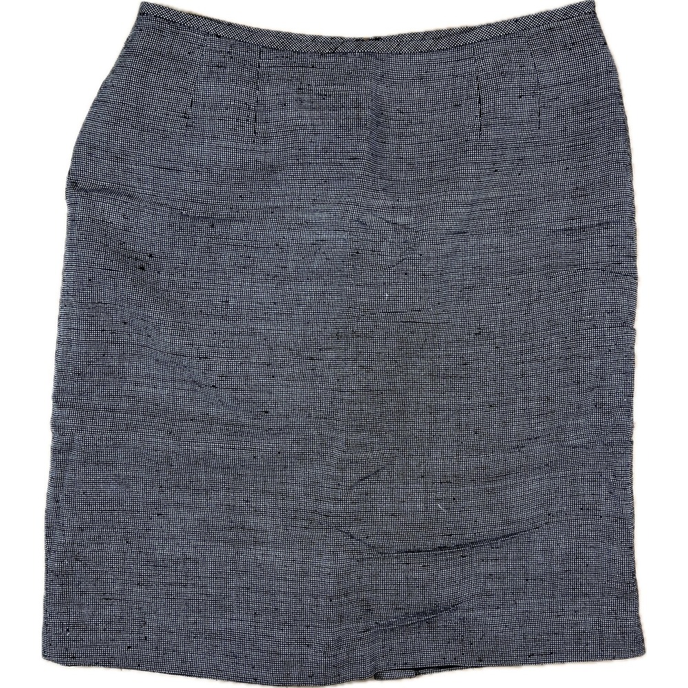Talbots Pencil‎ Skirt Women 10P Black White Silk Blend Professional Corp Chic